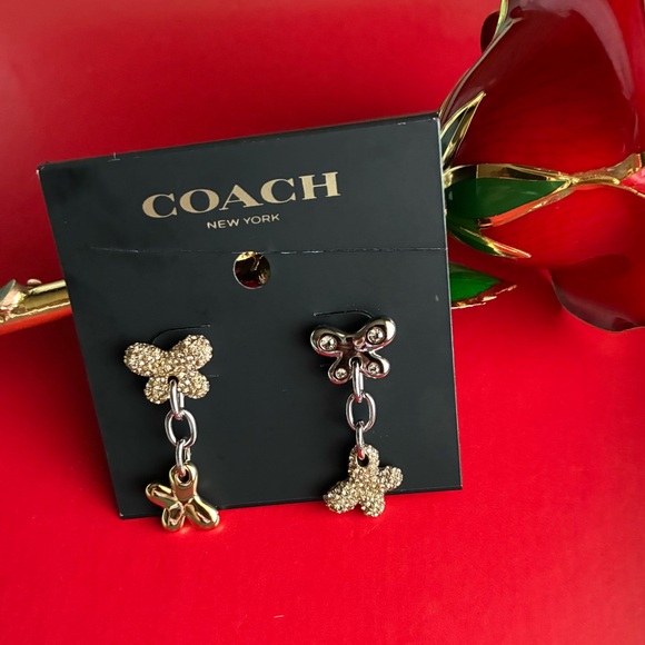 COACH Earrings,Coach Gold and Silver Butterfly Earrings - Picture 1 of 8